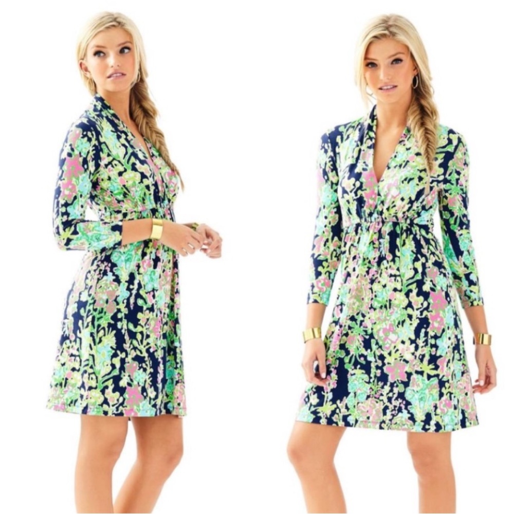 Lilly Pulitzer Alexandra Dress SZ XS Navy Southern Charm